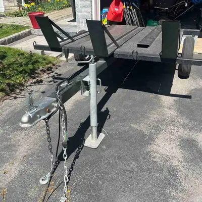 Custom motorcycle trailer Can accomodate 3 bikes 8 tie downs 1 removable ramp 5ftX7ft Steel frame, w...