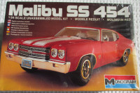 1/24 Monogram 1970  Chevy Malibu SS 454  Molded in Red Model Kit