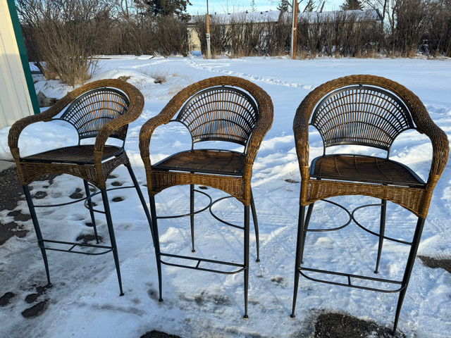 Wicker bar stools ( chairs) in Chairs & Recliners in Calgary