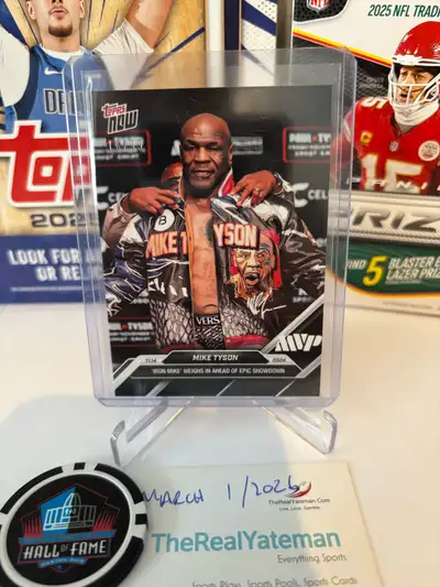 2025 Topps Now Mike ‘Iron Mike’ Tyson vs Jake Paul Black /99 #1 ‘Iron Mike’ Weighs in ahead of epic...