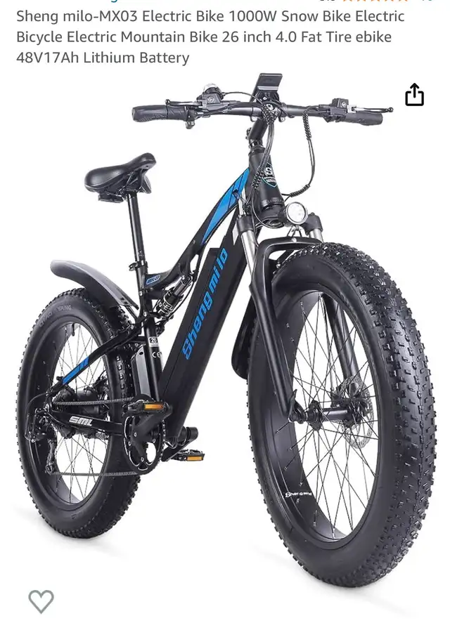 shangmilo electric bike full suspension 1000w