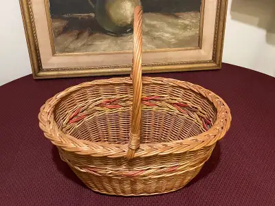 Antique Single Handle Wicker Basket, View more