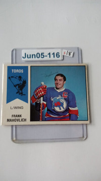 1974-75 O-PEE-CHEE WHA #40 FRANK MAHOVLICH TOROS captain card