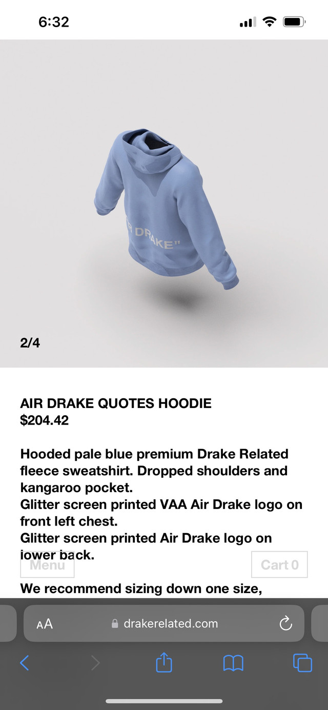 Air drake hoodie Medium mens in Men's in City of Toronto - Image 3