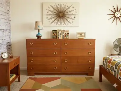 Vintage Peppler 8 Drawer Walnut MCM Dresser , View more