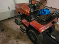 Lawn tractor, dump trailer, and Lawn sweeper