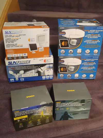 These LED Solar Motion-Activated Lights come in the box . They have been checked and look and work g...