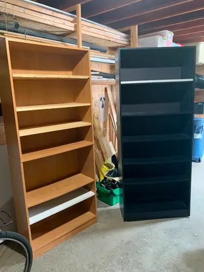Two solid shelving units, View more