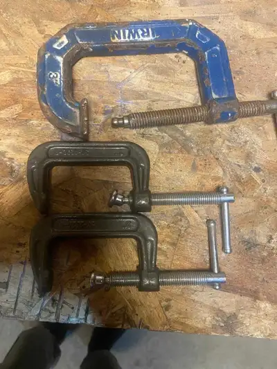 I'm offering a set of used Irwin clamps, perfect for any woodworking or metalworking project. This s...