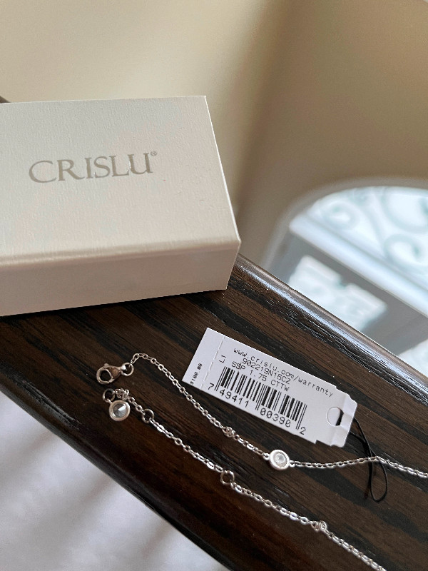 CRISLU Cubic Zirconia 5 Circle 16” (+ext) Necklace in Jewellery & Watches in City of Toronto - Image 3