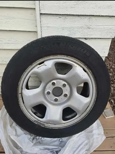 Michelin 225/55R17 17" winter tires on rims. Taken off an Acura TL. Decent amount of tread left.