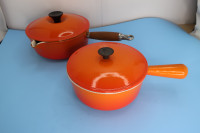 le Creuset Sauce Pan 20 Cousances 18 Chaudron orange Vintage