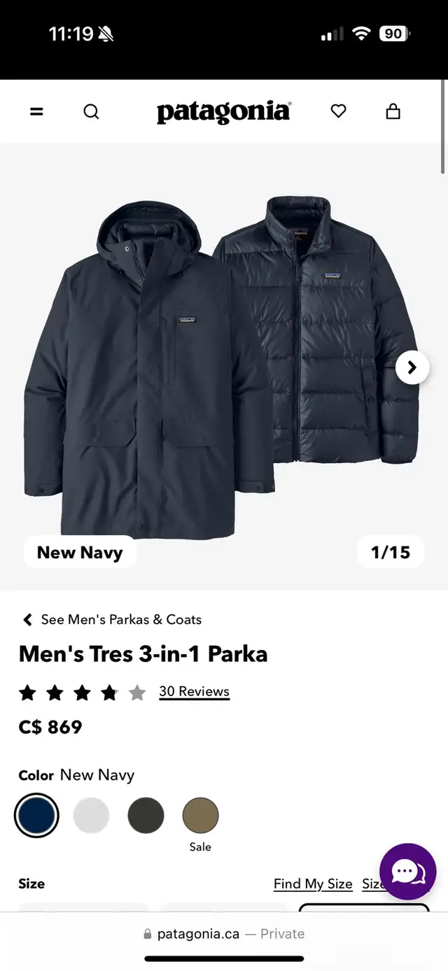 Patagonia Men's Tres 3-in-1 Parka in Men's in City of Toronto - Image 2