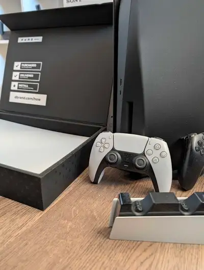 PS5 825GB with Controllers and accessories, View more