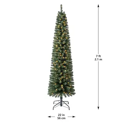 7ft. Pre-Lit Pencil Artificial Christmas Tree LED, View more