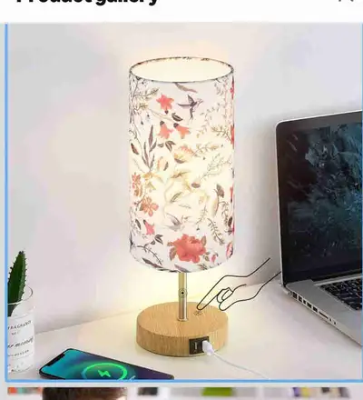 New 2 Pack  ,Dimmable Touch Table Lamp with USB Ports, View more