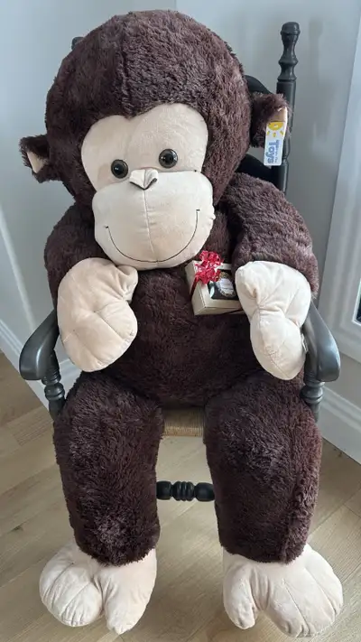 Almost 5 ft. high Monkey w Gift of  Belgian Handcrafted Bonbons, View more