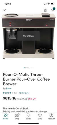 Bunn commercial coffee brewer 