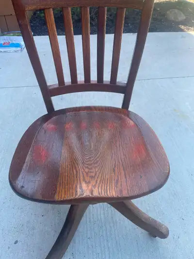 Vintage oak office chair, View more