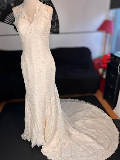 La Sposa Pronovias Mariona Mermaid Halter Wedding Dress, View more