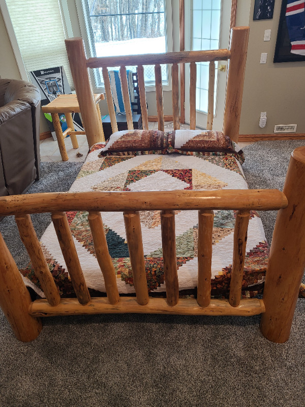 Custom Pine Log Bed Frame Queen Size in Beds & Mattresses in Calgary - Image 4