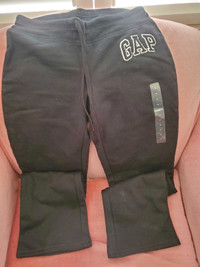 New GAP Ladies Fleece Straight Leg sweat pants Sz S black