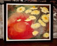 PRICE DROP - Bright Happy Painting  - Signed M. Giroux