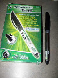 New Box of 12 Ticonderoga Vis Aid Overhead Projection Markers