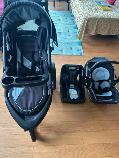 Graco Stroller with base & Car Seat, View more