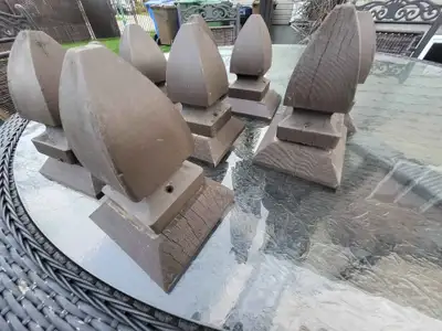 Tête Capuchons de Rampes de Patio en Bois usagé,, View more