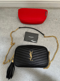 Authentic YSL Black Mini Lou Crossbody Bag