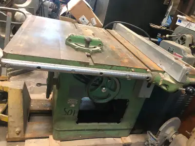 Delta 12/14 Table Saw. Heavy duty cabinet style table saw. I believe it has a 5hp motor. (575volts,...