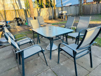 Patio table with six chairs for sale $60