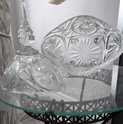 Large candy dish - 30$ Small candy dish - 20$ Sugar bowl - 20$ All three for 50$