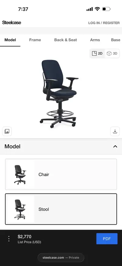 steelcase leap v2 Stool option. office chair, View more