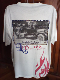 T-Shirt LLFD Long Lake Fire Engine 1921 Ford Model T Size XL