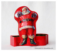 Santa Claus Shaped Tin Candy Box by Coca-Cola