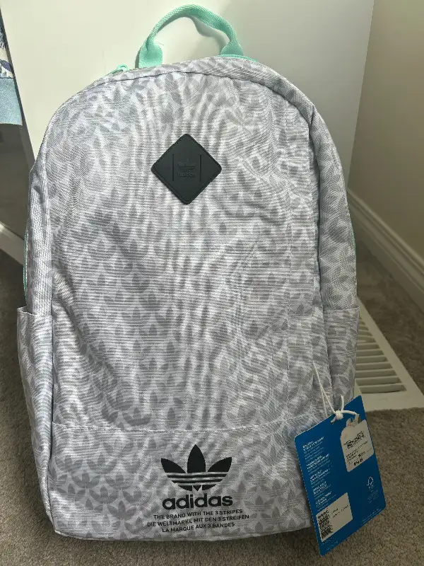 Adidas Trefoil Backpack - Mint Green and Grey