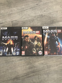 PC DVD Game Mass Effect 1 and 2 and 3