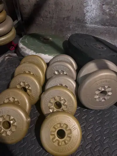 90lbs of weights for home gym, View more