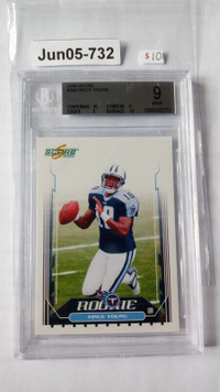 VINCE YOUNG BCCG MINT 9 Graded CARD JERSEY #10 TENNESSEE TITANS