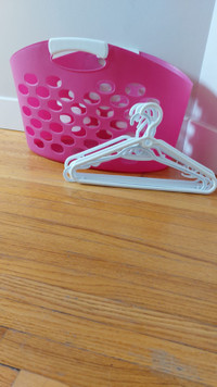 Laundry Basket and Pack of 100 Hangers
