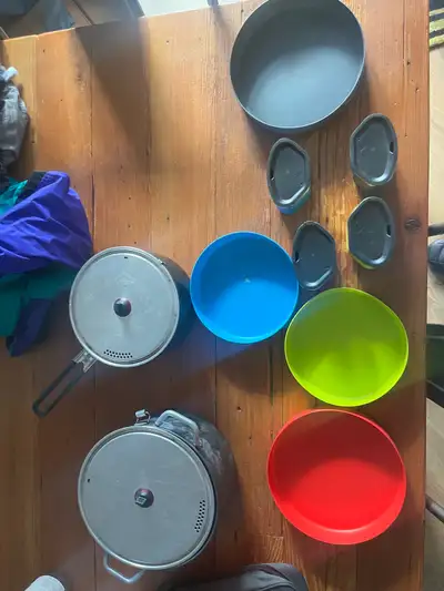 MSR full camping plates, pots and cup set, View more