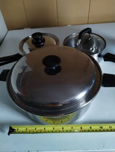 chaudrons en acier inox de qualité supérieur; ensemble de 3, View more