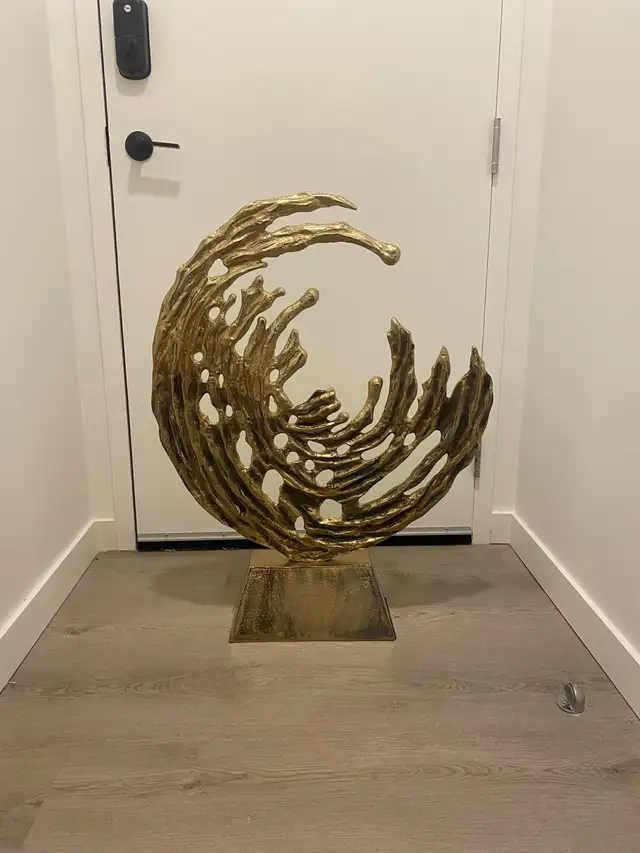 Home Decor , Gold Color Floor swirl stand 63654762131585120