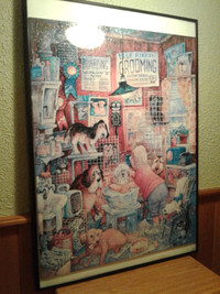 Dog Grooming large framed puzzle