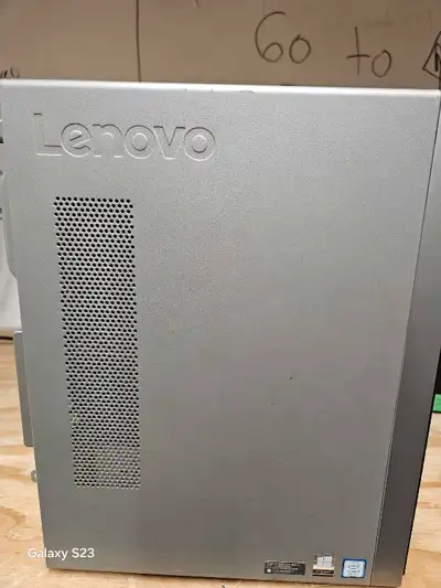 This is a Lenovo tower desktop computer, ready to handle your daily computing needs with efficiency...