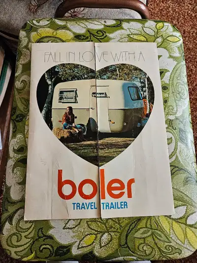 boler trailer sales/spec brochure,shows 13 ft triler,1975,original ,not a phony copy,rare,a must hav...