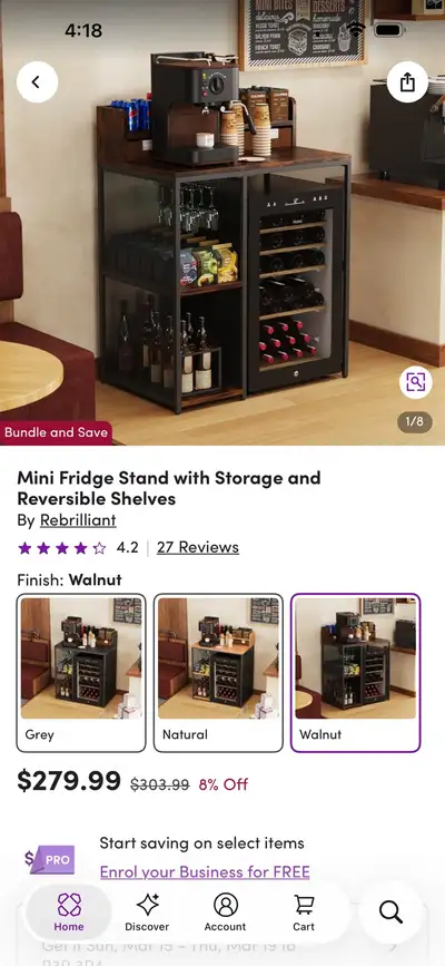 Mini Fridge Stand With Storage & Shelves, View more