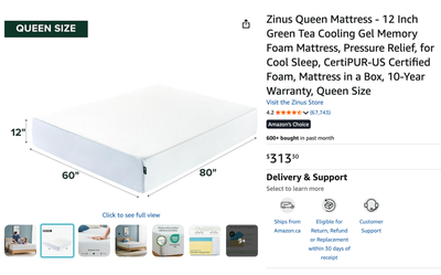 Queen Mattress -12 Inch (Medium Firm Cooling Gel Memory Foam), View more